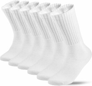 lot 3-12 pairs mens solid sports athletic work plain crew socks size 10-13 (3 pack), white