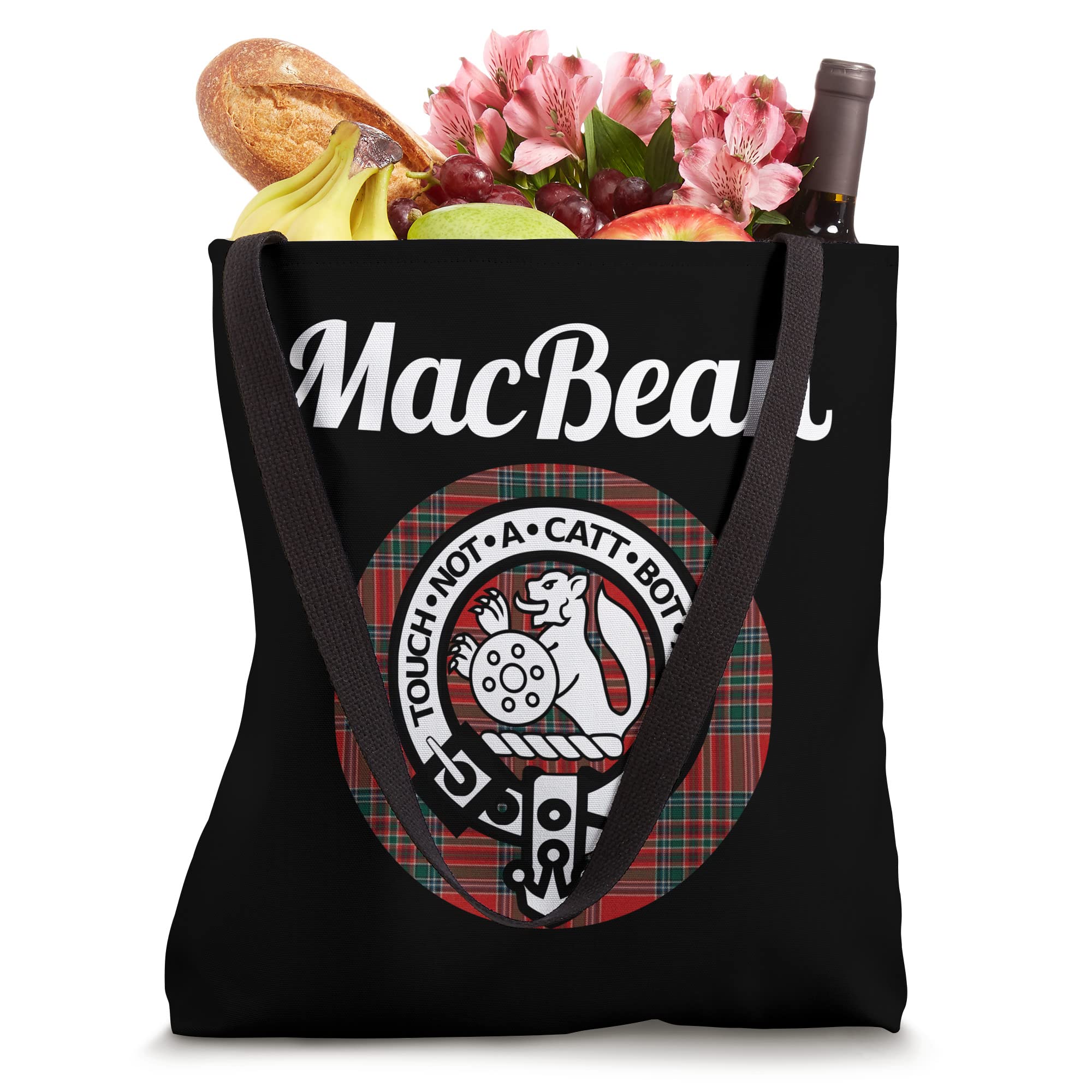 MacBean Clan Scottish Name Coat Of Arms Tartan Tote Bag