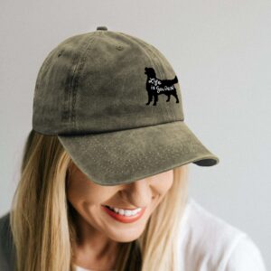 Dog Mom Women's Baseball Cap for Dog Lover Life is Golden Hat Fashion Distressed Baseball Cap Golden Retriever Gift(One Size, Life is Golden Khaki)