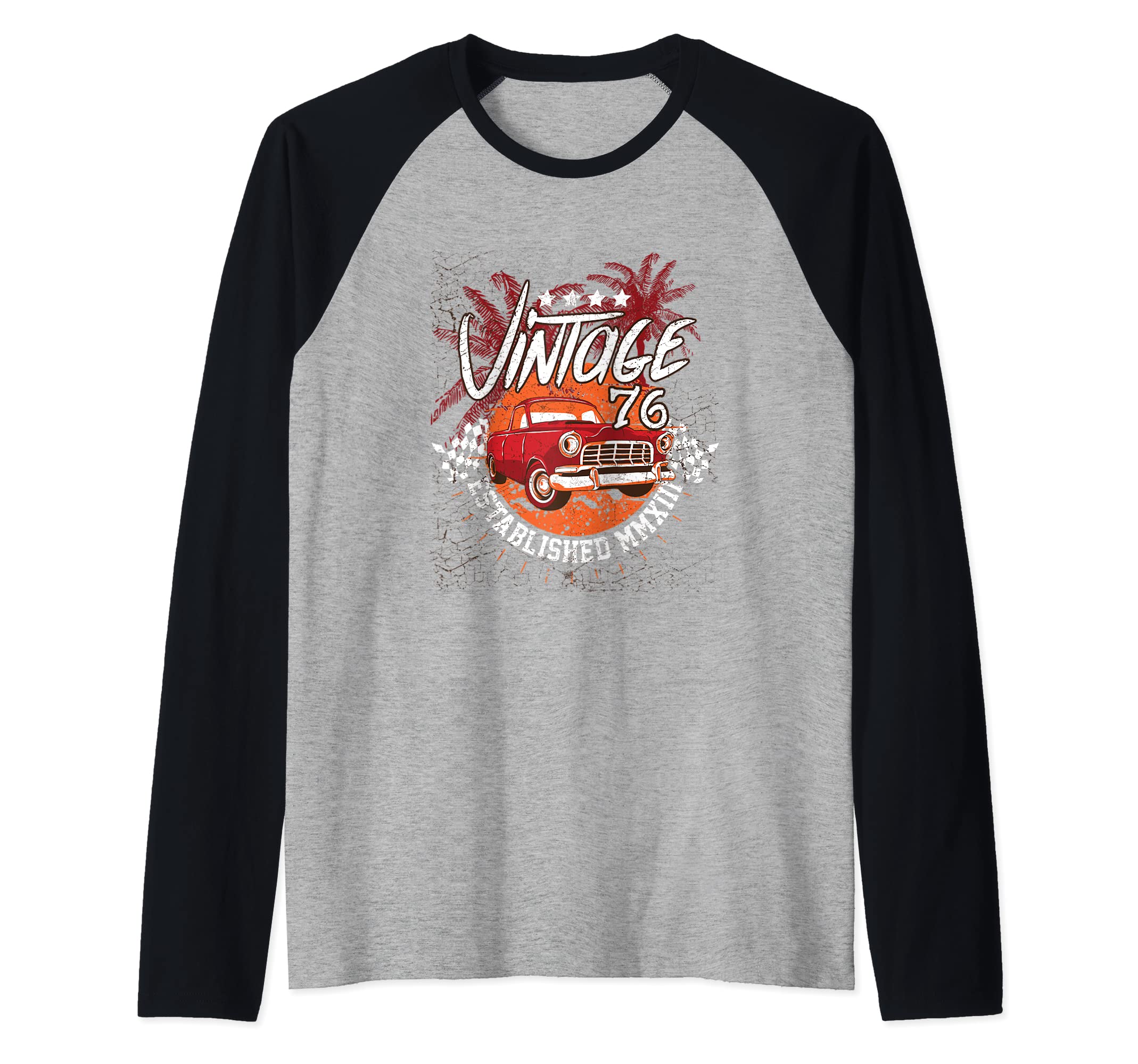 Car - Hot Rod Classic Vintage Car Raglan Baseball Tee