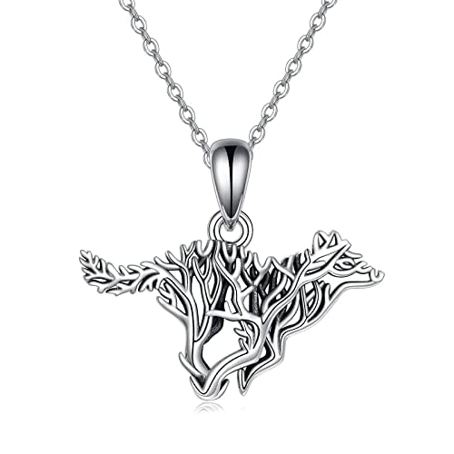 ONEFINITY Wolf Necklace S925 Sterling Silver Viking Wolf Pendant Animal Jewelry for Men Women