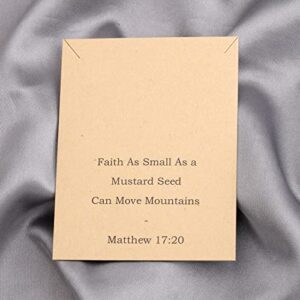 FEELMEM Faith Gift Matthew 17:20 Keychain Mustard Seed Faith Gifts Friend Religious Jewelry Christian Scripture Gift (Faith as-ky)