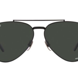 Ray-Ban RB8225 Aviator Titanium Sunglasses, Black/Polarized Dark Grey, 58 mm