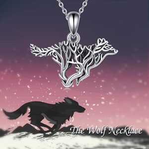 ONEFINITY Wolf Necklace S925 Sterling Silver Viking Wolf Pendant Animal Jewelry for Men Women