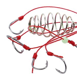 KUYWLMKMZZ Fishing Hooks 4 Pieces/Suit Fishing Hook Spring Hanger Stainless Steel Feeding Bait Olive Fish Tool Accessories Fishing Tackle (Color : As Show, Size : 10#)