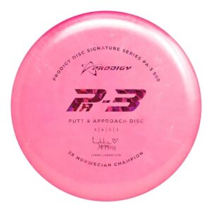 Prodigy Disc Lykke Lorentzen 500 PA-3 | 2022 Signature Series | Stable Disc Golf Putter | Stiff, Confident Grip | Laser Straight Flight Path | 170-174g (Colors May Vary)