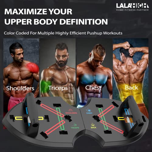 LALAHIGH Portable Home Gym System for Men and Women: Push Up Board, Different Fitness Accessories with Resistance Bands dynamic handles and nonslip pads-Professional Strength Training Exercise