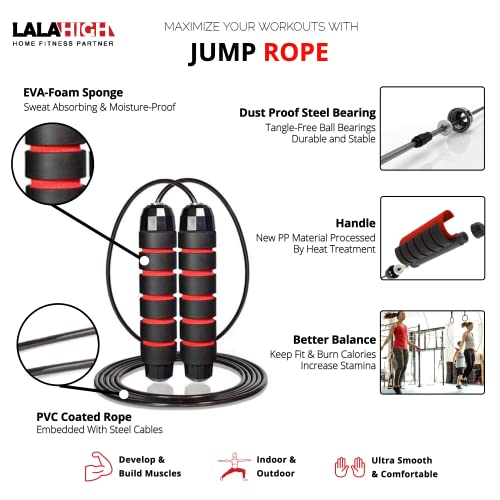 LALAHIGH Portable Home Gym System for Men and Women: Push Up Board, Different Fitness Accessories with Resistance Bands dynamic handles and nonslip pads-Professional Strength Training Exercise