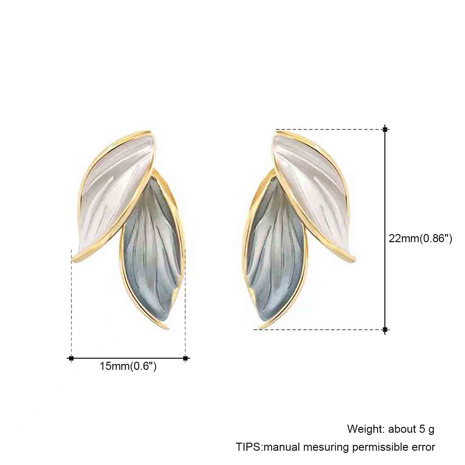 HZJCC Fashion Leaf Stud Earrings For Women Enamel Earrings Jewelry