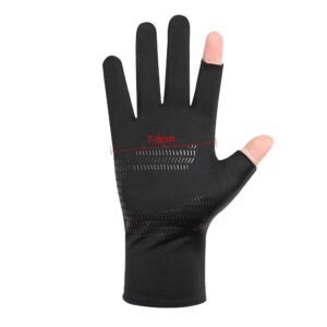 IPENNY Elastic Summer Gloves for Men, Non-Slip Anti-UV Breathable Gloves, Sunscreen Ice Silk Cooling Thin Fingerless Mittens for Driving Bike Cycling