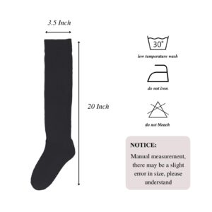 Intgoodluckycc Black Slouch Scrunch Socks for Women, Scrunch Long High Tube Socks (1 Pair - Black)