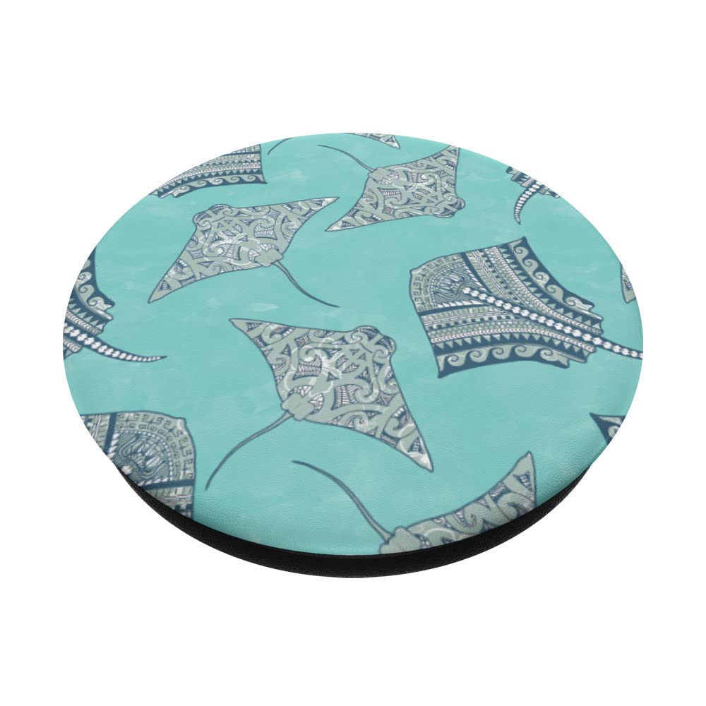 Soft Blue Tribal Stingrays PopSockets Swappable PopGrip