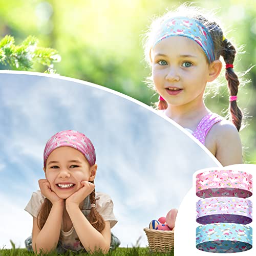 6 Pieces Unicorn Headbands for Girls Cute Elastic Bandeau Adjustable Wide Rainbow Headband No Slip Little Girl Hair Accessories Neck Gaiter Party Favors Stretch Hippie Turban for Children Kids Toddler