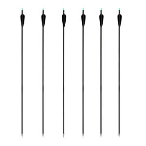 NC93 28/30/32 Inch Archery Arrows Mixed Carbon Arrow Target Practice Hunting Arrows Spine 500 for Compound Recurve Long Bows 6/12pcs (32 inch, Black 12pcs)