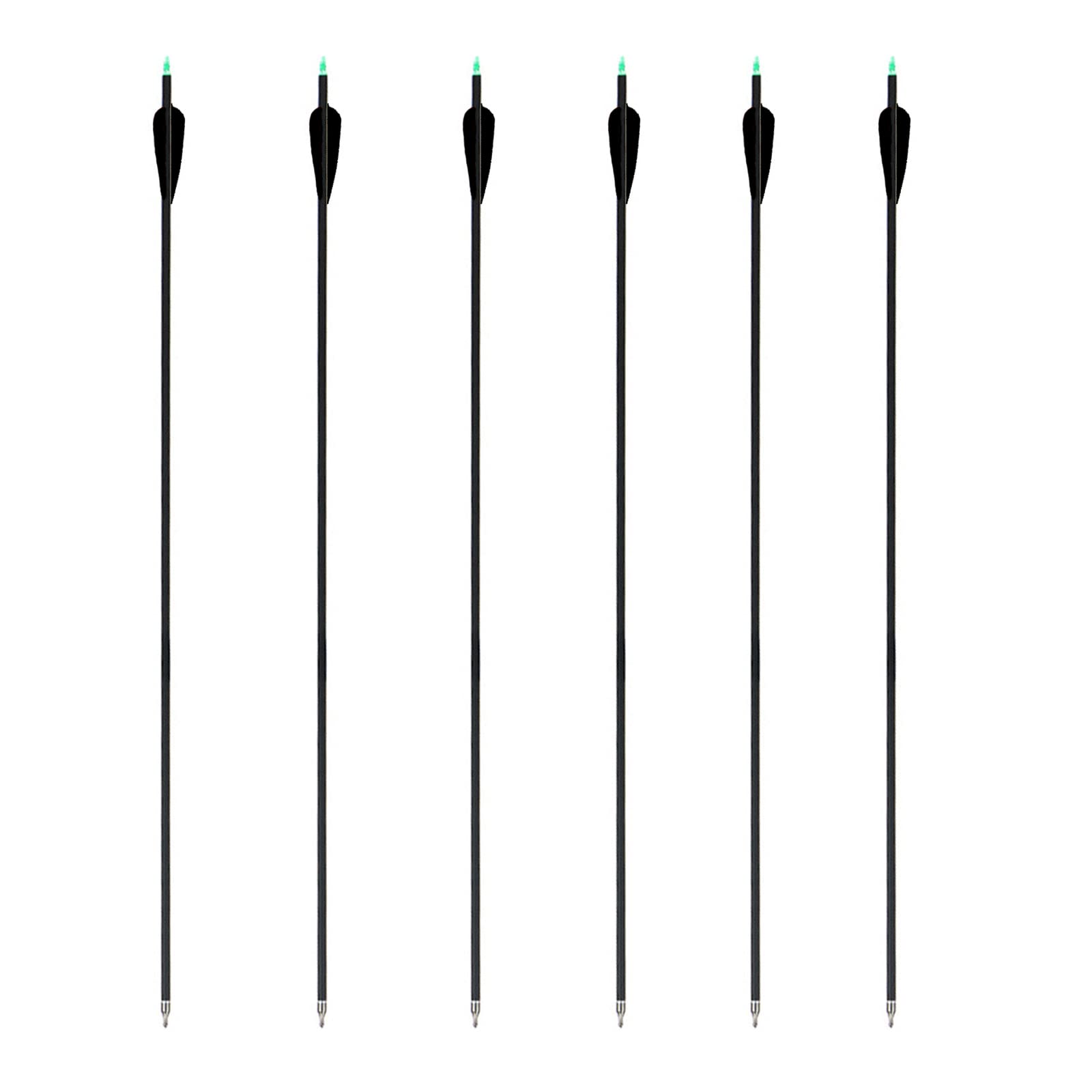 NC93 28/30/32 Inch Archery Arrows Mixed Carbon Arrow Target Practice Hunting Arrows Spine 500 for Compound Recurve Long Bows 6/12pcs (32 inch, Black 12pcs)