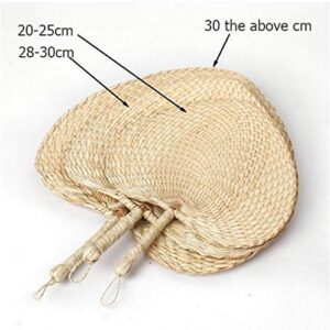 Handmade Folding Fan Vintage Hand-Woven Fan innovative Handmade Cattail Leaf Braided Round Fan, Chinese Style Natural Handheld Palm-leaf Fan Cool Fan Exquisite Handicraft Perfect For Summer, Home Deco