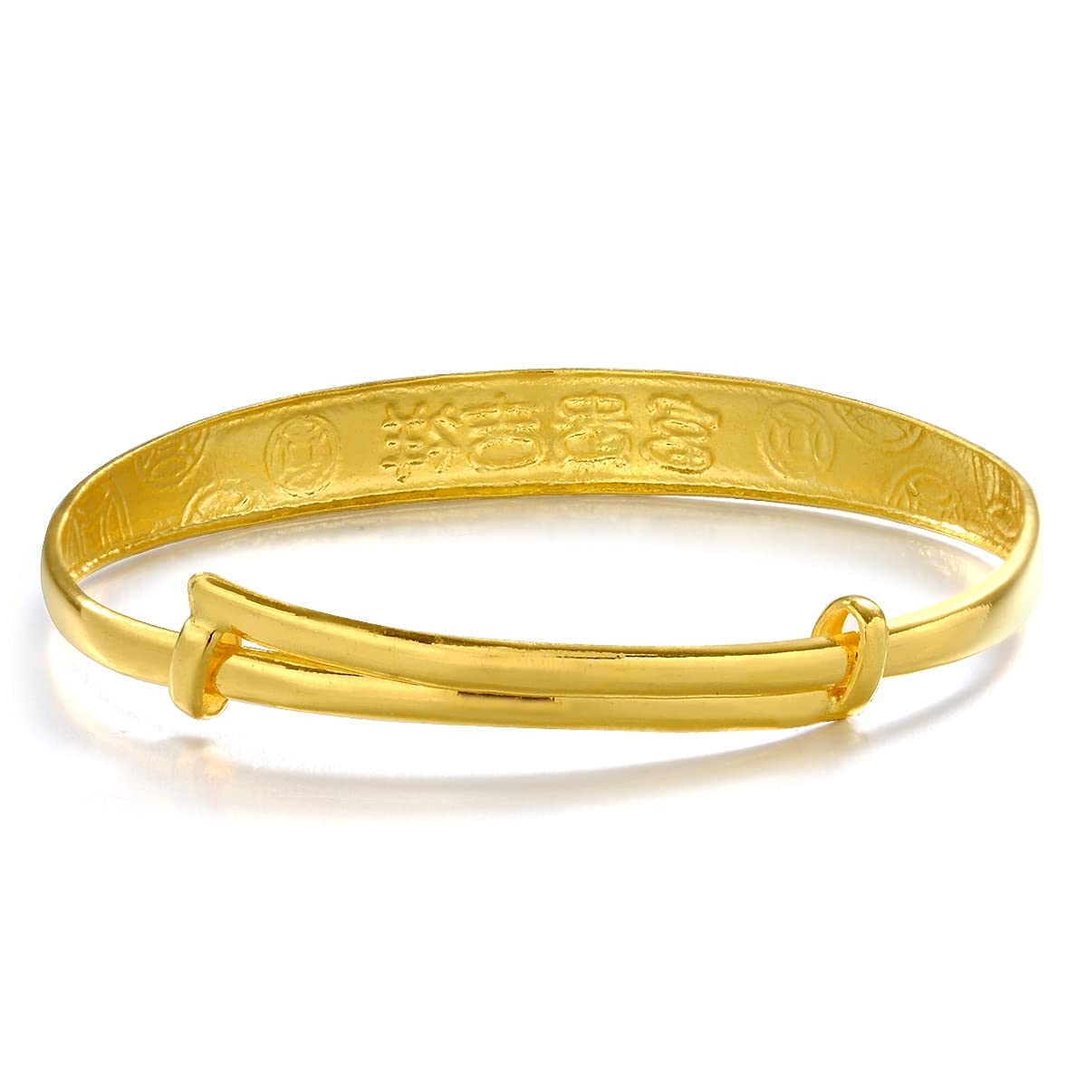 CHOW SANG SANG 999.9 24K Gold Price-by-Weight 3.74g Gold Prosperity Adjustable Bangle for Tiny Size Gift 56809K