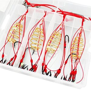 KUYWLMKMZZ Fishing Hooks 4 Pieces/Suit Fishing Hook Spring Hanger Stainless Steel Feeding Bait Olive Fish Tool Accessories Fishing Tackle (Color : As Show, Size : 10#)