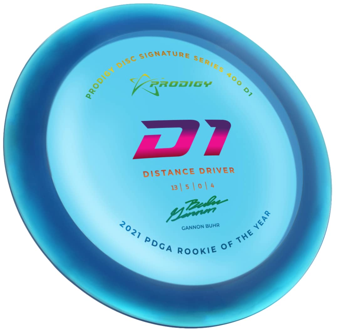 Prodigy Disc Gannon Buhr 400 D1 | 2022 Signature Series Edition | 170-174g | Disc Golf Distance Driver | Great for Headwind & Overstable Drives | Overstable Distance Driver | Colors May Vary