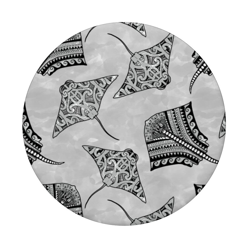 Black and White Tribal Stingrays PopSockets Swappable PopGrip