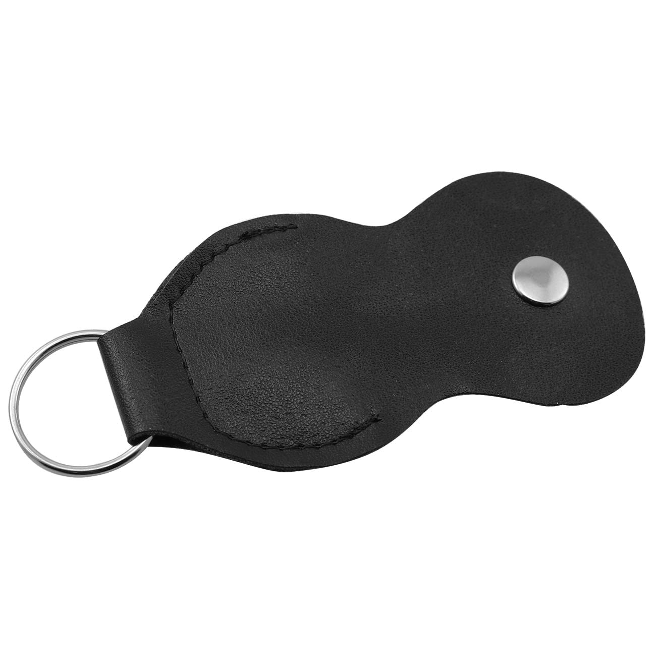 FMHXG 6pcs Guitar Picks Holder Case Leather Black Plectrum Buckle Guitar Keychain Guitar Accessories