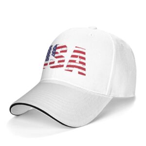 vintage usa with flag baseball cap trucker hat caps sports hats running for teenager men women unisex white