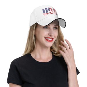 Vintage USA with Flag Baseball Cap Trucker Hat Caps Sports Hats Running for Teenager Men Women Unisex White