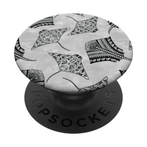 black and white tribal stingrays popsockets swappable popgrip