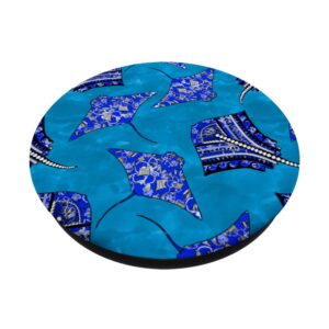 Ocean Blue Tribal Stingrays PopSockets Swappable PopGrip