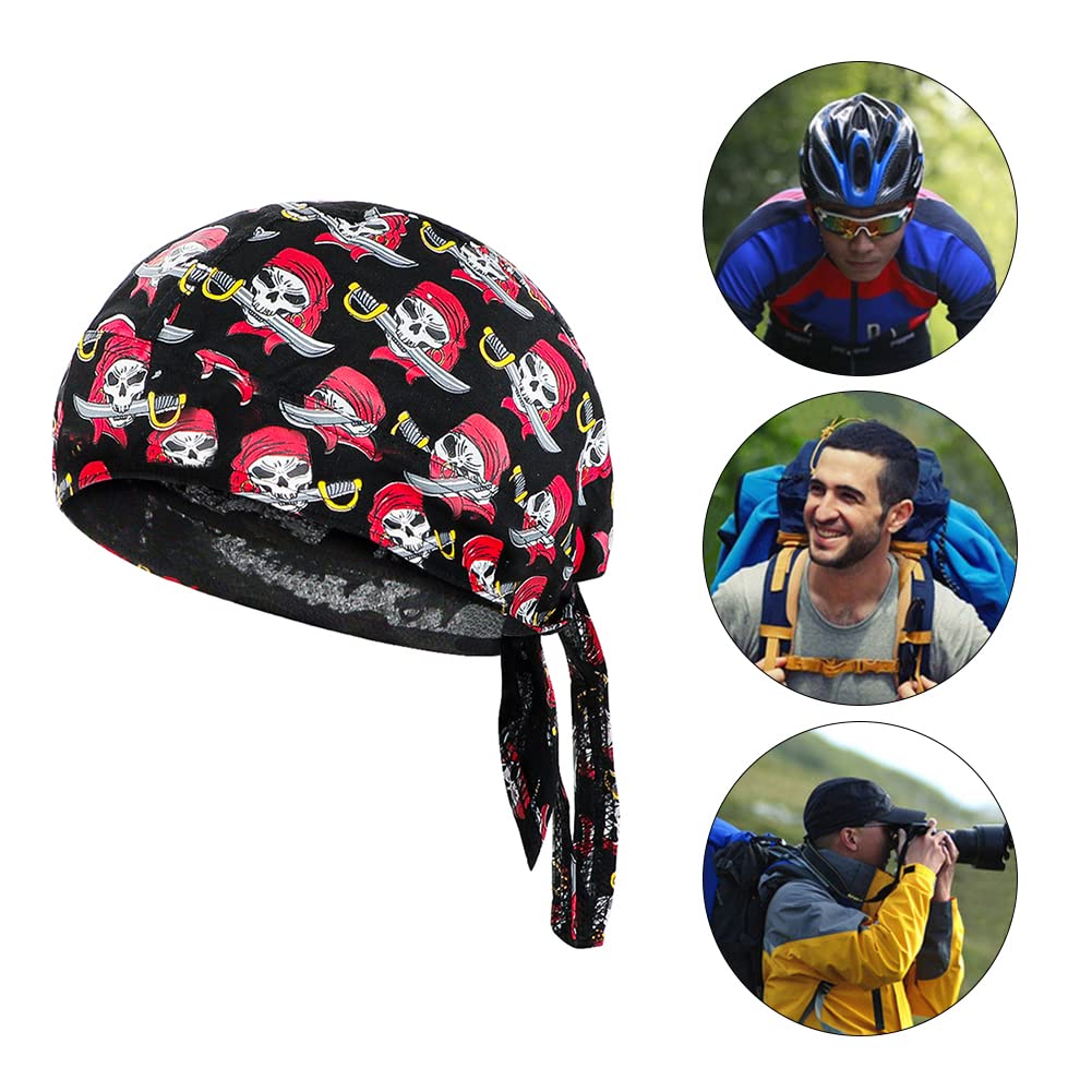 Cycling Cap Men Skull Pirate Hat Riding Bandana Sweat Wick Helmet Liner Motorcycle Headwrap Quick Dry Beanie Under Helmet Purple