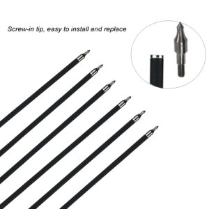 NC93 28/30/32 Inch Archery Arrows Mixed Carbon Arrow Target Practice Hunting Arrows Spine 500 for Compound Recurve Long Bows 6/12pcs (32 inch, Black 12pcs)