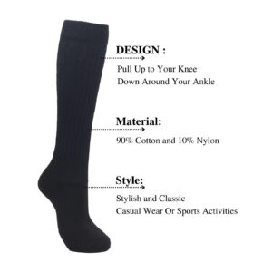 Intgoodluckycc Black Slouch Scrunch Socks for Women, Scrunch Long High Tube Socks (1 Pair - Black)