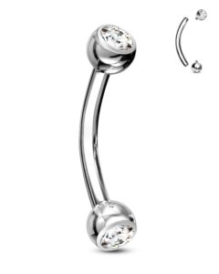 cocharm g23 solid titanium 14g belly button rings cz cute internally threaded hypoallergenic belly piercing navel rings