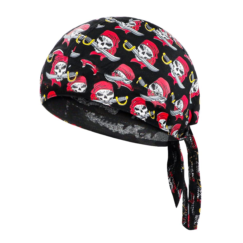 Cycling Cap Men Skull Pirate Hat Riding Bandana Sweat Wick Helmet Liner Motorcycle Headwrap Quick Dry Beanie Under Helmet Purple