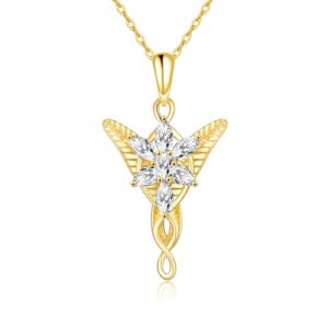 KECHO 14K Gold Arwen Evenstar Necklace Mothers Birthday Valentines Day Gifts for Women