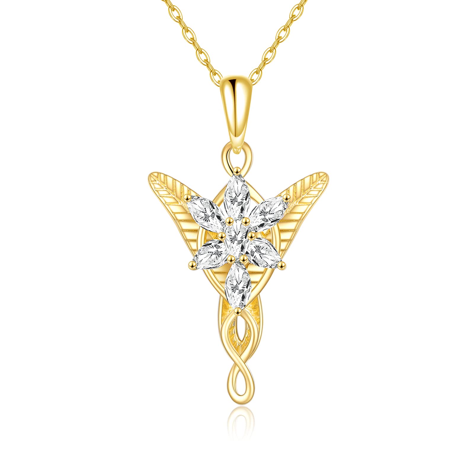 KECHO 14K Gold Arwen Evenstar Necklace Mothers Birthday Valentines Day Gifts for Women