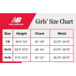 New Balance Girls' Active Leggings - 2 Pack Full Length Performance Yoga Pants (7-16), Size 14-16, Black/Pink Grey