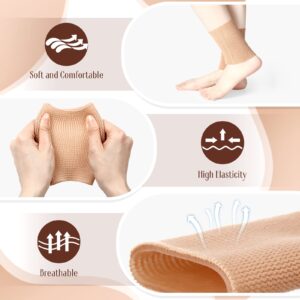 Zomiboo Ankle Gel Sleeves Padded Skate Socks Skateboard Accessories Ankle Pads Ankle Compression Sleeve Ankle Protector Brace for Figure Skating Riding Ski Ankle Protection Foot Support Socks (Nude)