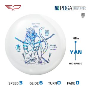 Yikun Disc Golf Mid-Range | Professional PDGA Approved Golf | Stable Discs Golf Midrange | 165-170g | Versatile Golf Disc Perfect for Outdoor Games and Competition[Dics Shade Color May Vary]