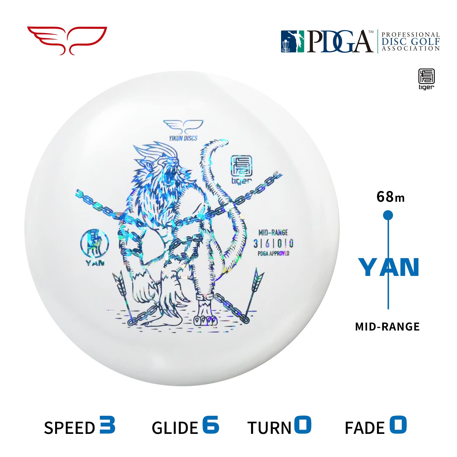 Yikun Disc Golf Mid-Range | Professional PDGA Approved Golf | Stable Discs Golf Midrange | 165-170g | Versatile Golf Disc Perfect for Outdoor Games and Competition[Dics Shade Color May Vary]