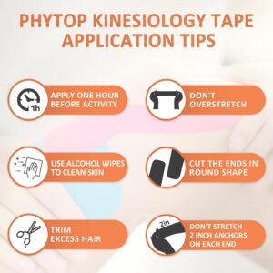 Kinesiology Tape Waterproof Sport Tape Athletic for Support & Protect Muscle Avoid Injury, 2 in. x 115 ft Black Kinesiotape Uncut Roll