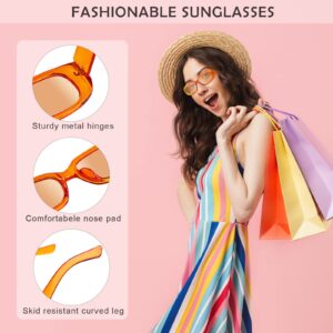 Aodaer 12 Packs Small Rectangle Sunglasses Women Square Sunglasses 90s Retro Fashion Eyewear Vintage Wide Frame Sunglasses