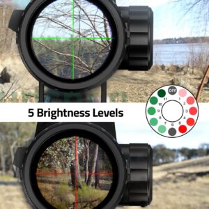 CVLIFE 3-9x40 Rifle Scope, Red & Green Illuminated Optical Riflescope, Mil-dot Reticle Scope for Hunting with Mounts