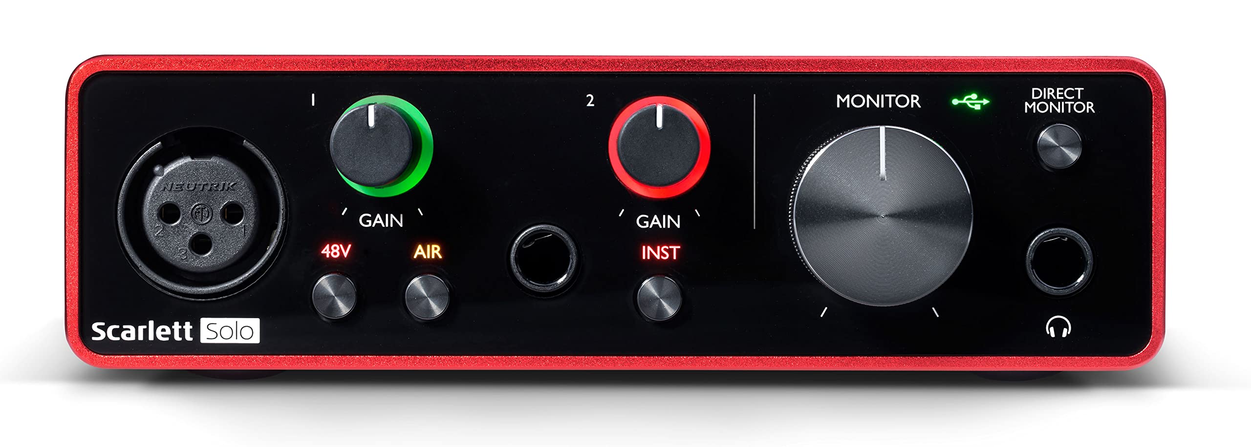 Focusrite Scarlett Solo 3rd Gen 2-in, 2-out USB Audio Interface Bundle with XLR Cable and Austin Bazaar Polishing Cloth