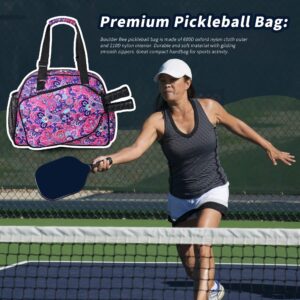 Boulder Bee | Premium Pickleball Bags | PickleBall Tote Bag for Women | Women’s Hand/Shoulder Gym Bag w Water Bottle Holder | With Racquet/Paddle Holder (Bright Pink)