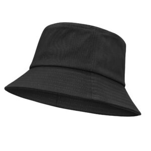 Unisex Athletic Bucket Hat Solid Colors Sun Hat with UV Protection for Outdoor Sports Packable Summer Hats White Black