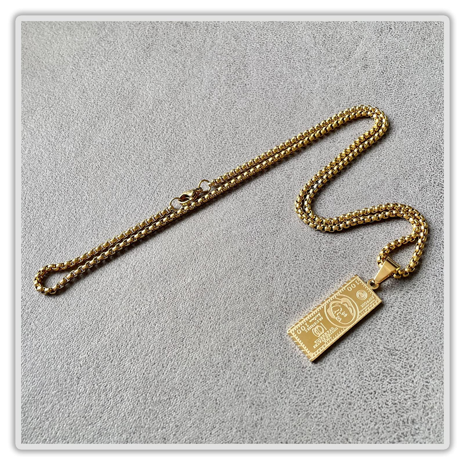 Mgutillart Fashion 18K Gold Plated Money Dollar Pendant Necklace(Gold)