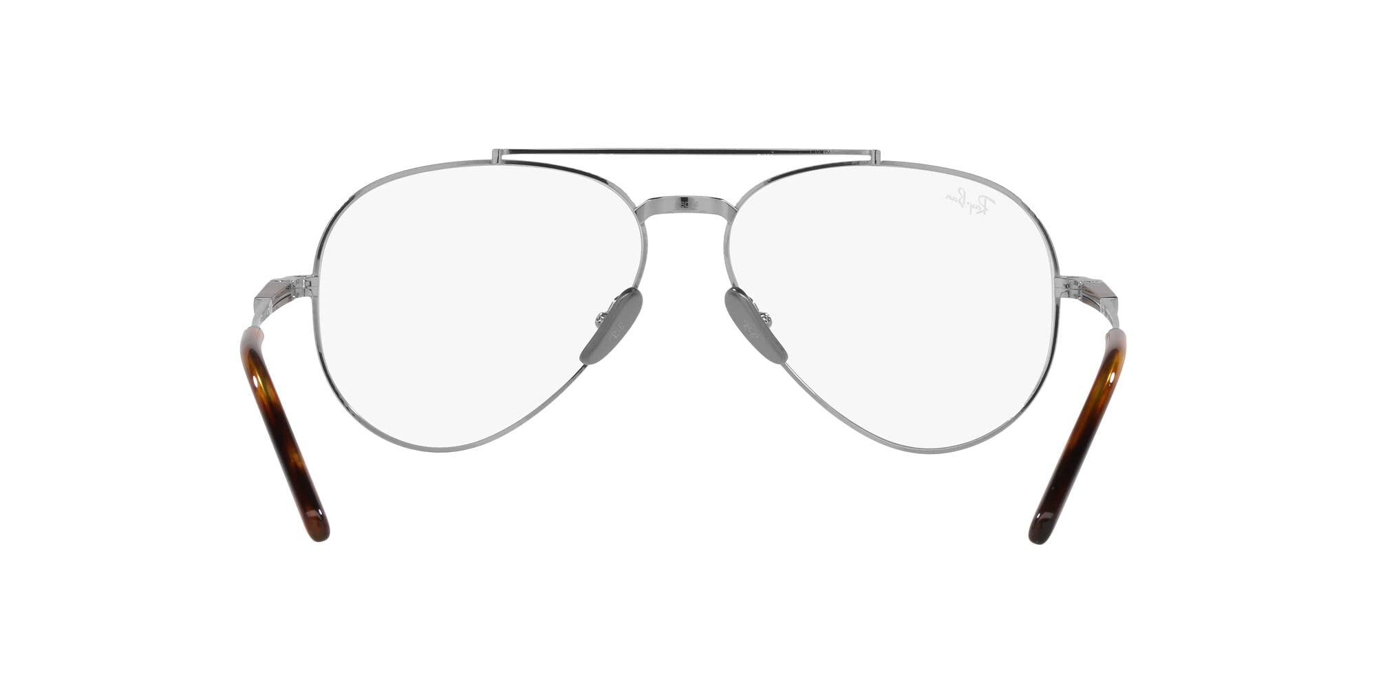 Ray-Ban RX8225V Aviator Titanium Pilot Prescription Eyewear Frames, Silver/Demo Lens, 55 mm