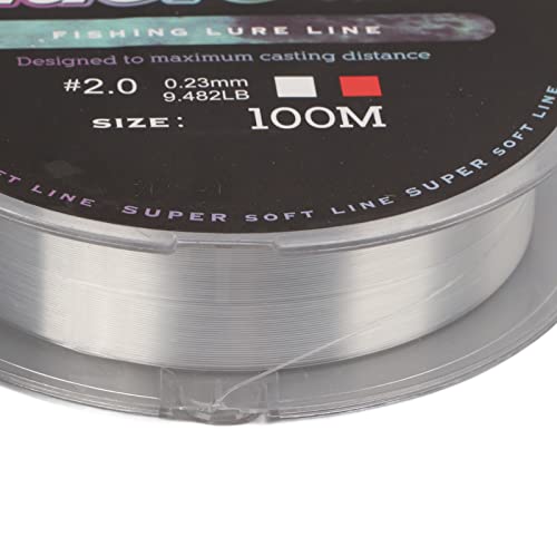 Gaeirt Super Strong Fishing Line, Straight Lightweight 100M Nylon Fishing Line High Strength for Reservoir Fishing(#2.0)