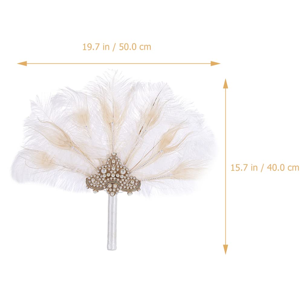 Abaodam Fan Bridal Bouquets for Bride Ostrich Peacock Middle East White Lupine